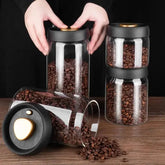 Vacuum Sealed Glass Airtight Coffee Beans Canister for Optimal Storage - Himpall